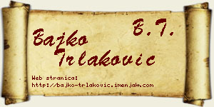 Bajko Trlaković vizit kartica